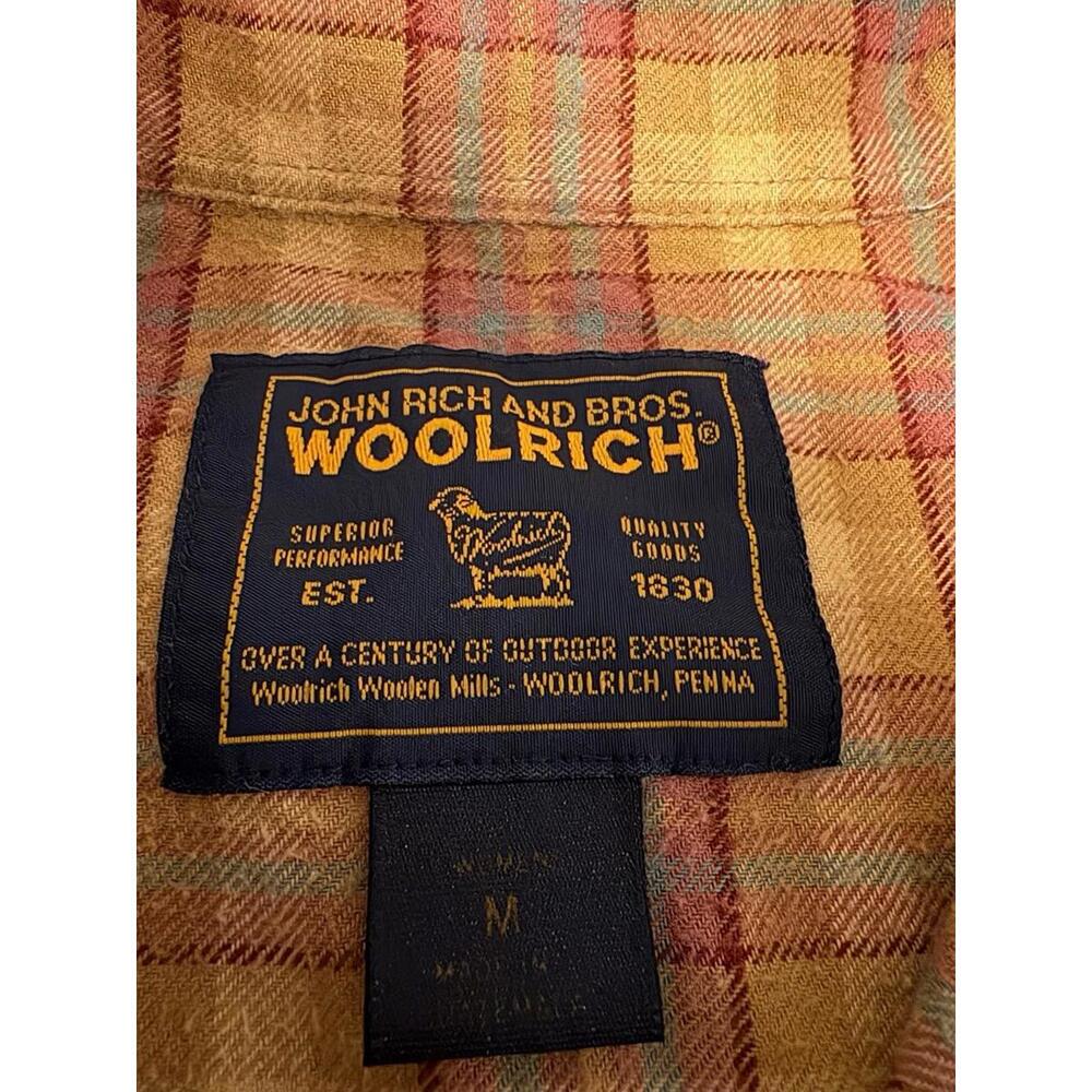 True Vintage 60s Woolrich Western Yellow Flannel Button Up Shirt Sz M (B2) - Picture 5 of 5